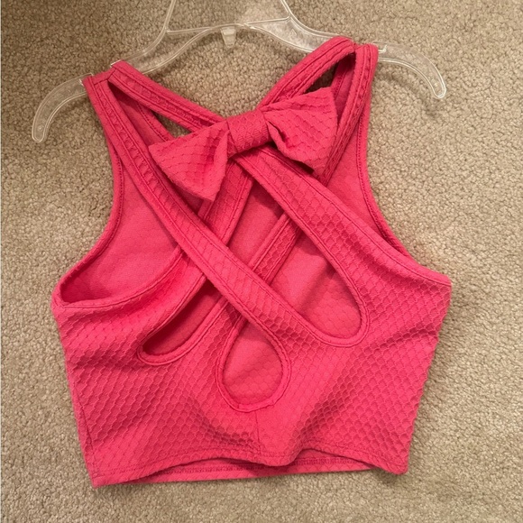 Sleeveless Pink Textured Women's Top - Picture 2 of 2
